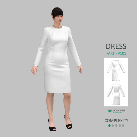 Digital sewing pattern in DXF and PDF formats for download