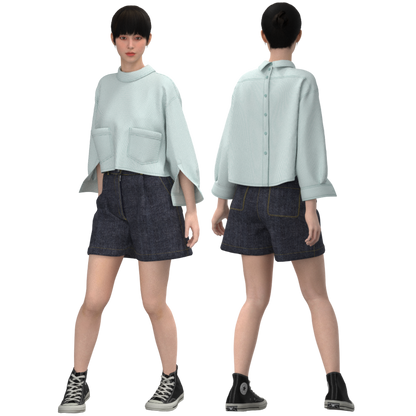 Printable PDF and DXF sewing pattern for garment making