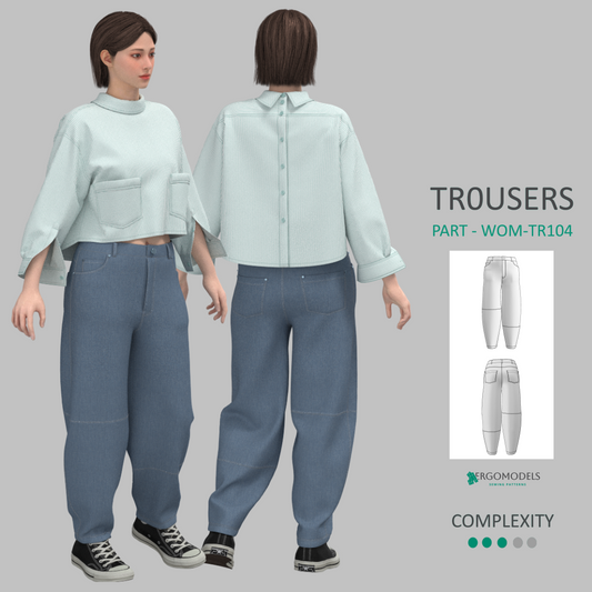 Digital sewing pattern in DXF and PDF formats for download