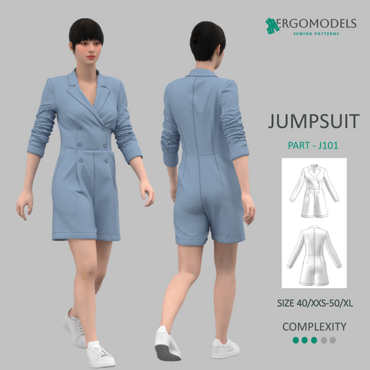 Digital sewing pattern in DXF and PDF format