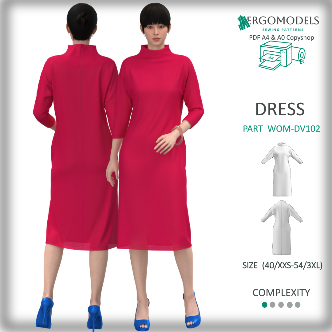 PDF Sewing Pattern: Women Dress - DV102  (instant download)