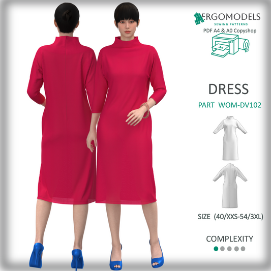PDF Sewing Pattern: Women Dress - DV102  (instant download)