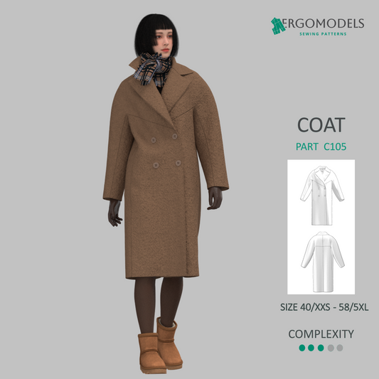 Digital sewing pattern in DXF and PDF formats for download