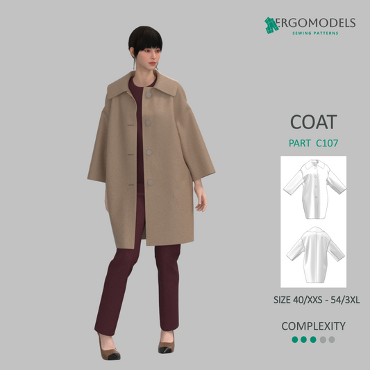 Digital sewing pattern in DXF and PDF formats for download