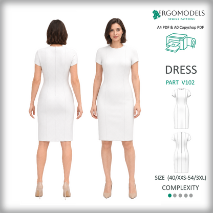 V102 Women Fitted Dress PDF Sewing Pattern — Label