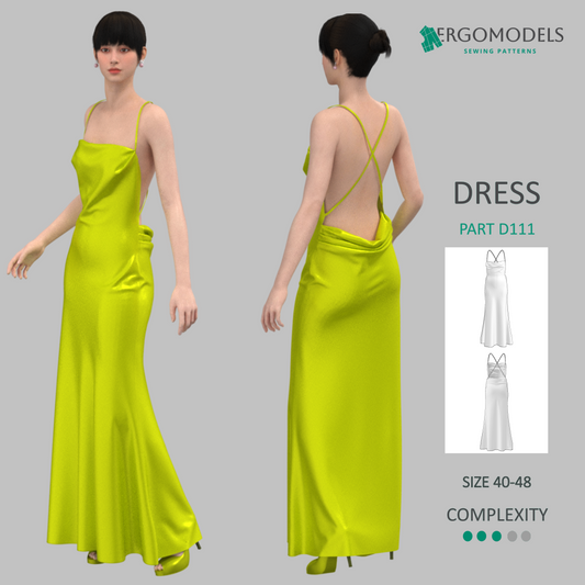 Digital sewing pattern in DXF and PDF format