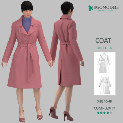 Digital sewing pattern in DXF and PDF formats for download