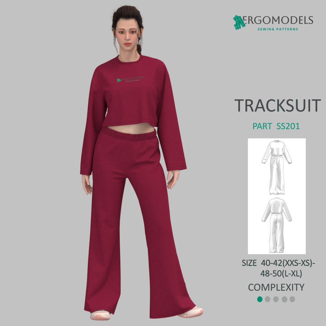 PDF Sewing Pattern: Women Tracksuit - B204(instant download) – Ergomodels