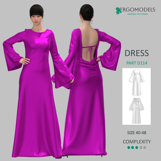 Digital sewing pattern in DXF and PDF formats for download