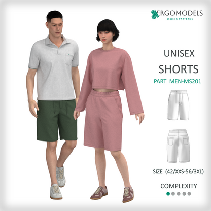 PDF Sewing Pattern:  MΕΝ Shorts-MS201 (instant download)