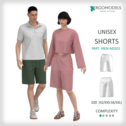 PDF Sewing Pattern:  MΕΝ Shorts-MS201 (instant download)