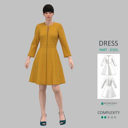 Digital sewing pattern in DXF and PDF formats for download