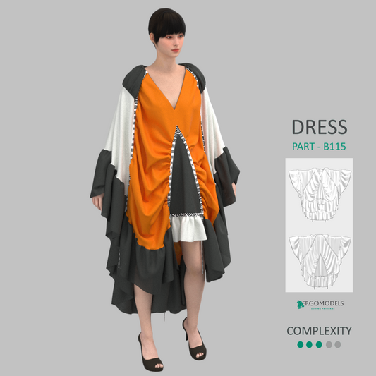 Digital sewing pattern in DXF and PDF formats for download