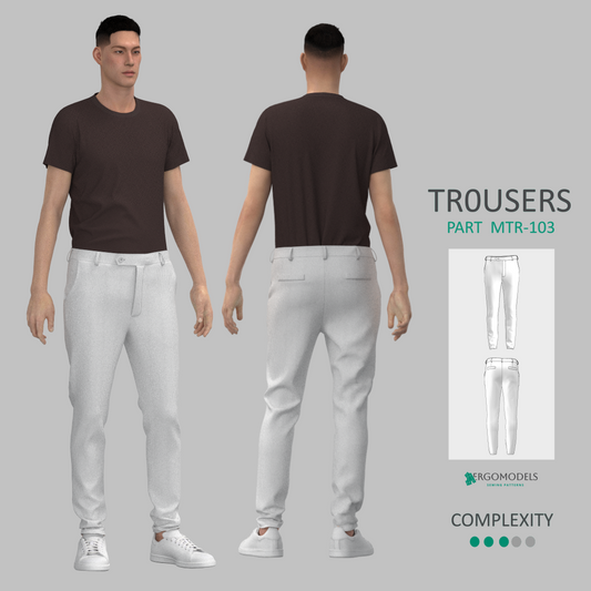 Printable PDF and DXF sewing pattern for garment making