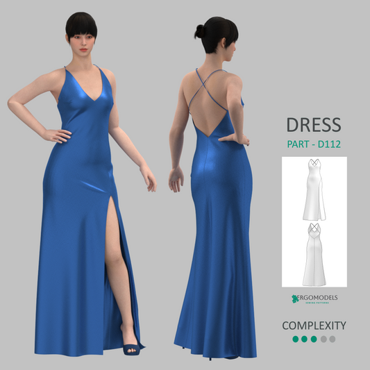 Digital sewing pattern in DXF and PDF format