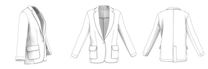 Printable PDF and DXF sewing pattern for garment making