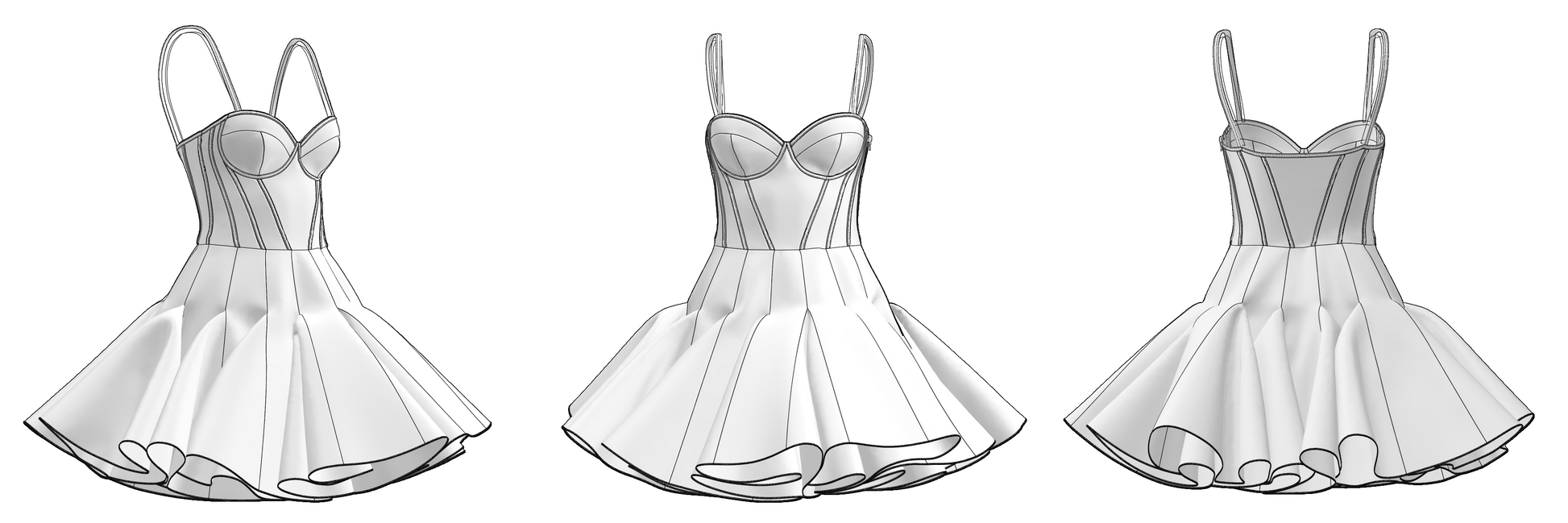 Modern clothing sewing pattern — DXF and PDF files included