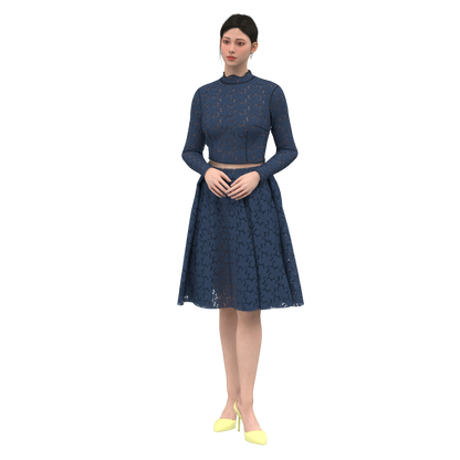 PDF Sewing Pattern: Women Skirt SK108  & Blouse B113 (instant download)