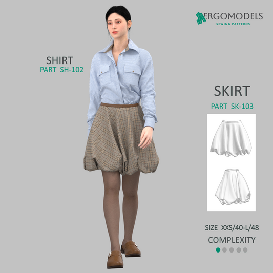 Digital sewing pattern in DXF and PDF formats for download