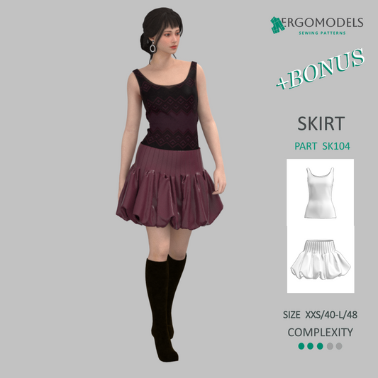 Digital sewing pattern in DXF and PDF formats for download