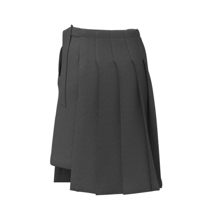 Women's wrap skirt SK105 — back view, lined skirt with side zipper
