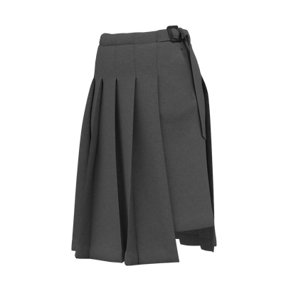 Women's wrap skirt SK105 — front view, pleats and A-line silhouette
