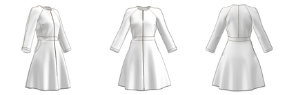 PDF&DXF sewing pattern D101 — dress silhouette detail Ergomodels

