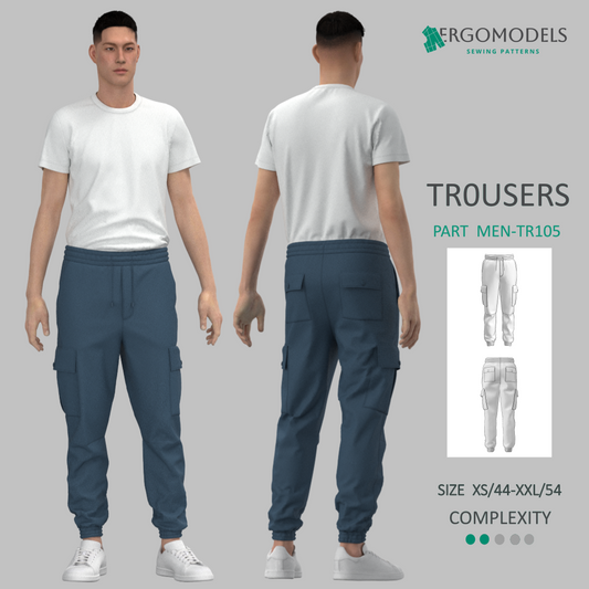 Garment sewing pattern available in DXF and PDF formats