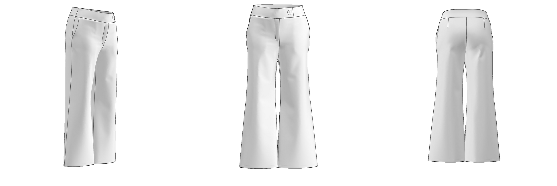 TR111 sewing pattern — plus size women's trousers lifestyle preview
