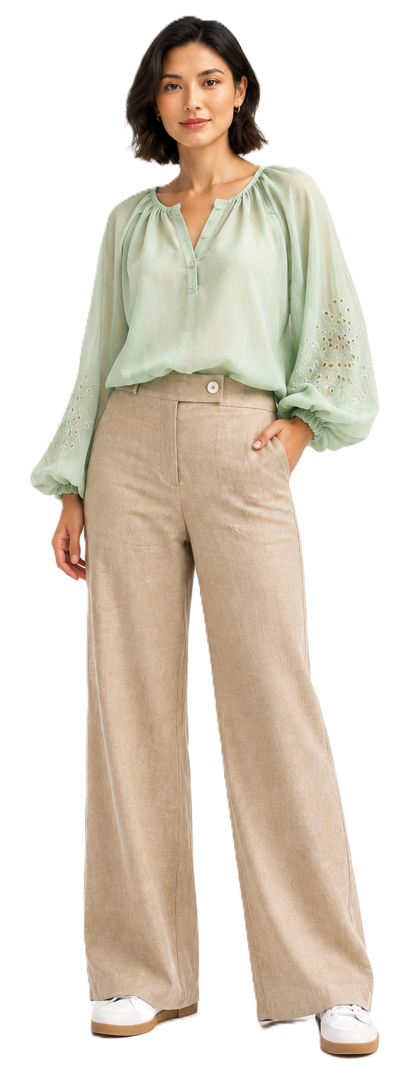 TR111 PDF sewing pattern pieces — plus size women's trousers instant download
