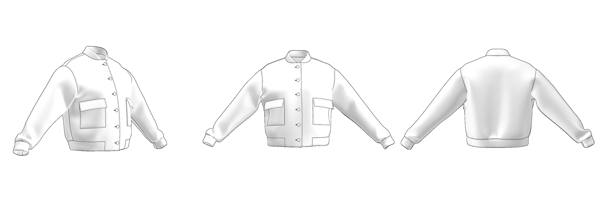 Women's bomber jacket PDF pattern WJ104 - all sizes included