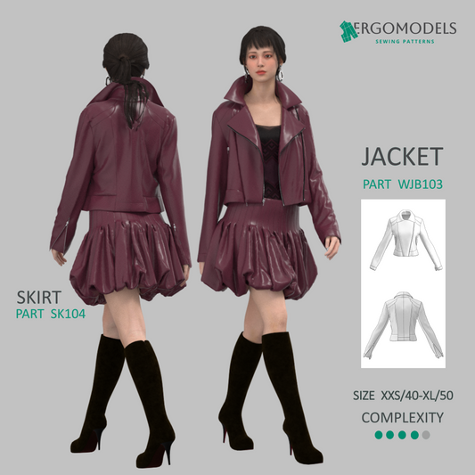 Printable PDF and DXF sewing pattern for garment making
