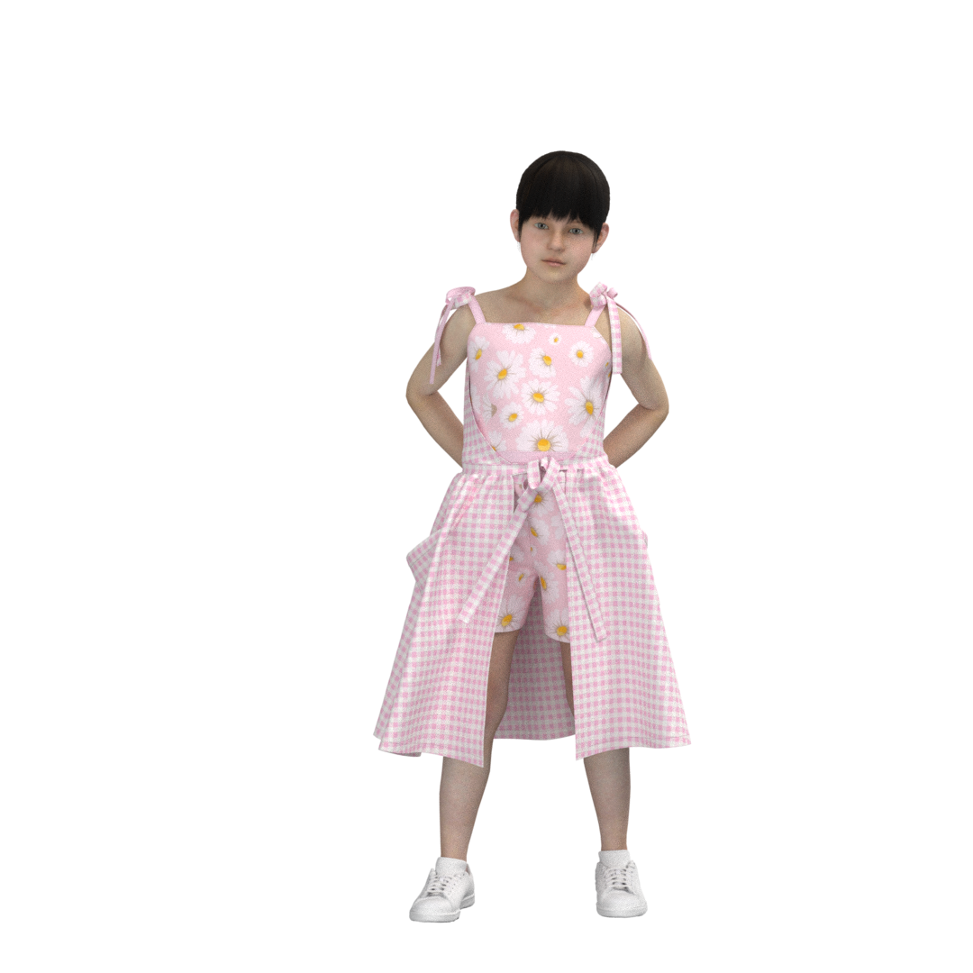 Kids girl dress sewing pattern KD02 — bonus pattern pieces included
