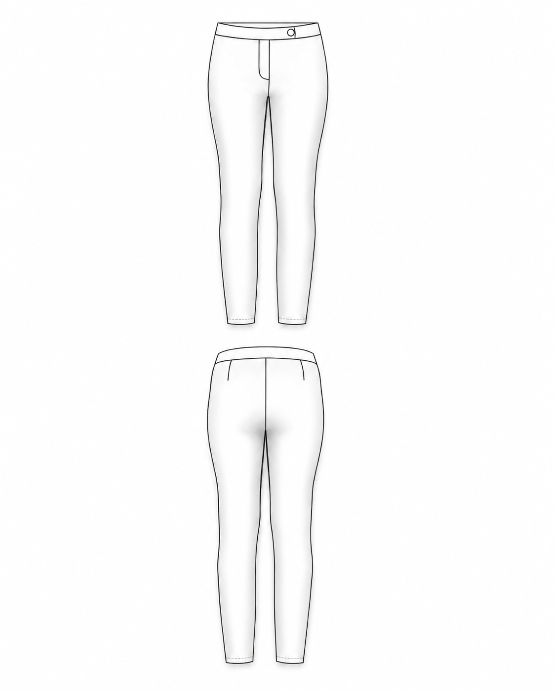 Plus size slim fit trousers DXF pattern TR109 — front view
