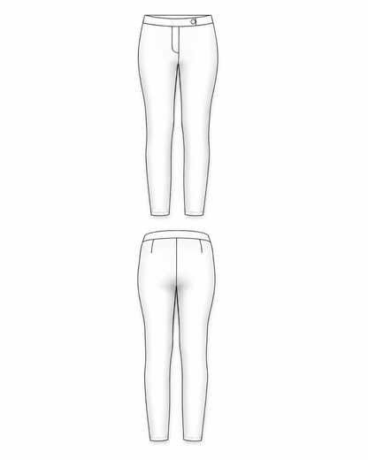 Plus size slim fit trousers DXF pattern TR109 — front view

