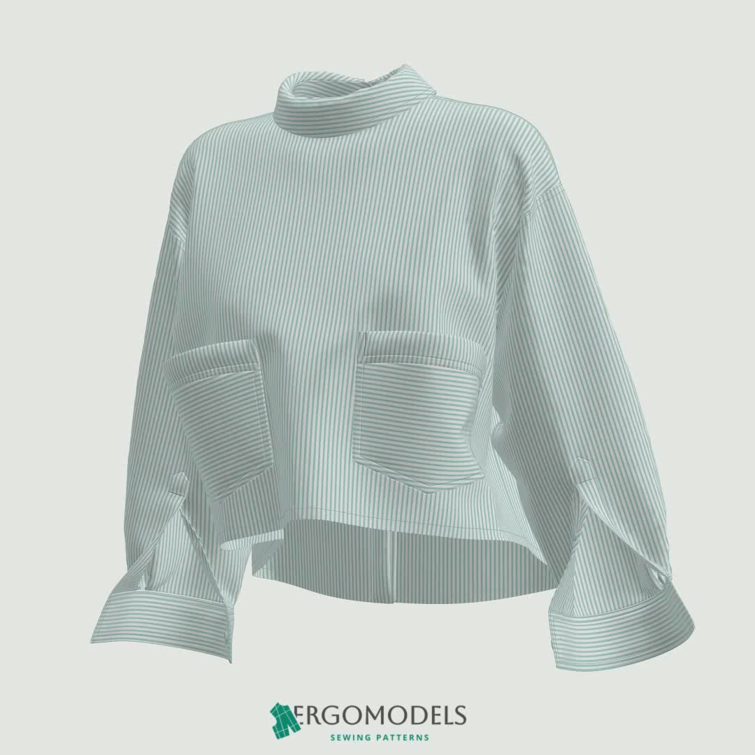 Printable PDF and DXF sewing pattern for garment making