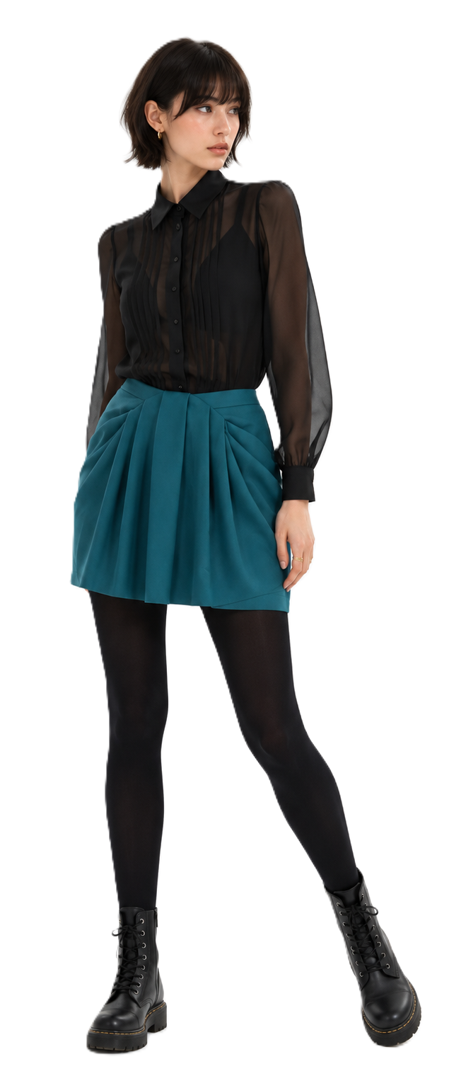 Women's mini skirt SK101 — back zipper closure detail
