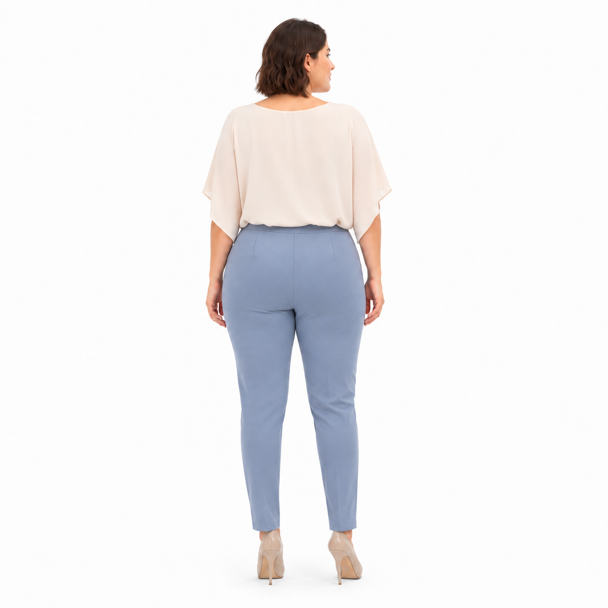 Women's plus size slim trousers sewing pattern TR109 —back view

