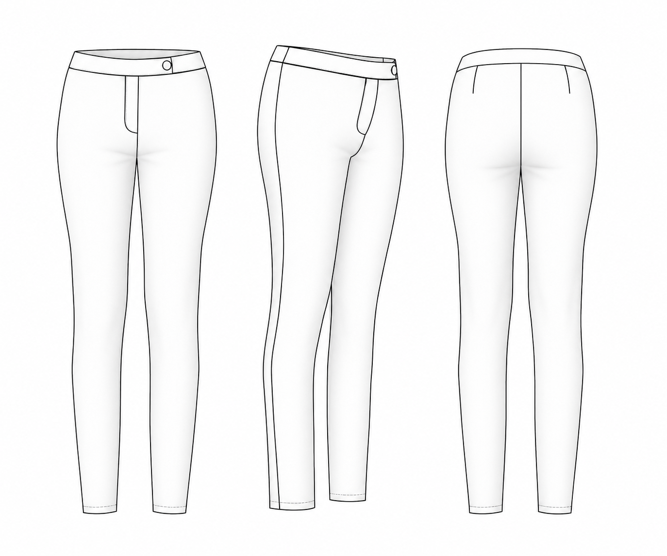 Women's plus size slim pants PDF sewing pattern TR109 by Ergomodels
