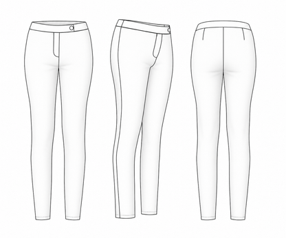 Women's plus size slim pants PDF sewing pattern TR109 by Ergomodels
